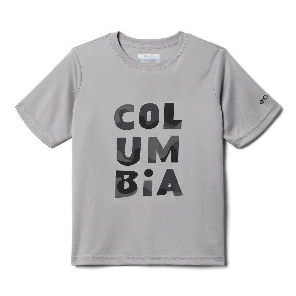 Columbia Youth Boys Grizzly Ridge Short Sleeve Graphic Shirt, Columbia Grey Undercover Type, X-Large
