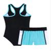 YONGHS Kids Girls Summer Swimsuit Bikinis Swimwear Tankinis Jumpsuit with Boyshorts 2Pcs Bathing Suit Blue 14 view 2