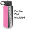Personalized Add Your Name 40-Ounce Double Wall Insulated Stainless Steel Custom Sports Water Bottle with Flip Top Lid, Straw - Customizable (Pink) view 2