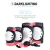 Dark Lightning Kids/Junior/Youth Knee Pads Elbow Pads Wrist Guards 3 in 1 Protective Gear, for Skateboard,Roller Skate,Inline,Cycling,MTB Bike,Scooter(Pink,M) view 2