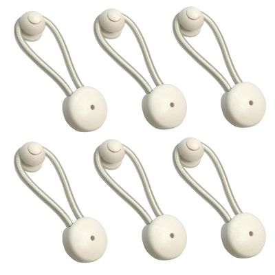 YXYX Kayak Replacement Accessories 10PC Bungee Shock Cord Clip with Knobs Pull Tie Down Tarp Canvas Knobs for Kayak Storage, Transfer, Maintenance (Color : White 6PC)