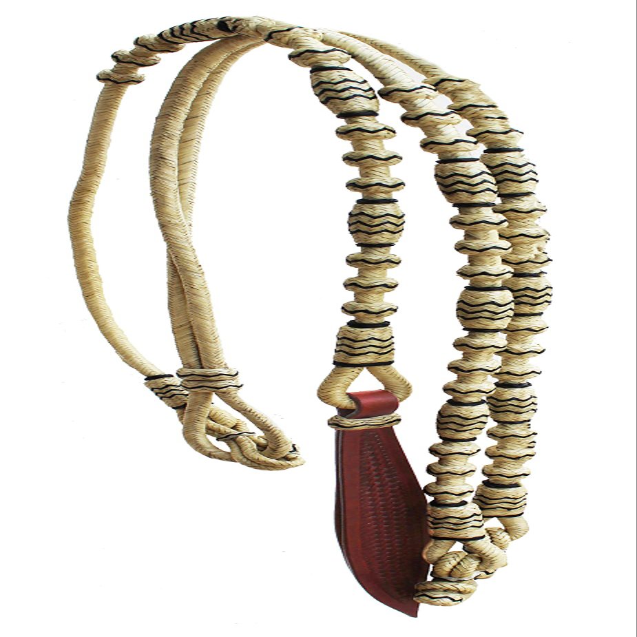 CHALLENGER Horse Braided Natural Rawhide Leather Rommel Romel Romal Reins Tack 805LR18