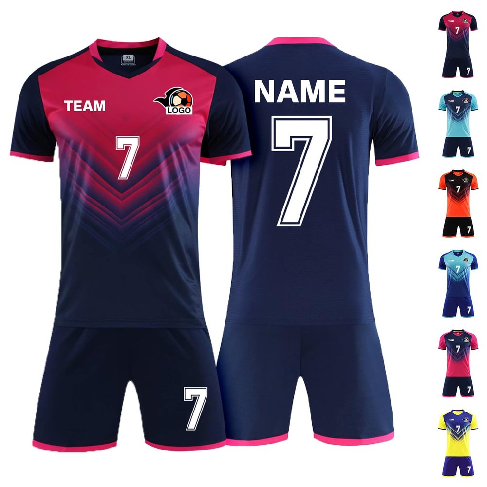 Official Soccer Jersey for Men Adults Kids Custom Soccer Shirt and Shorts with Any Name Number Logo Sapphire Blue