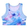 Moggemol Kids Girls Tie Dye Sleeveless Cutout Back Sports Crop Top Gymnastics/Dance/Workout Shirts Sky Pink 10 view 3