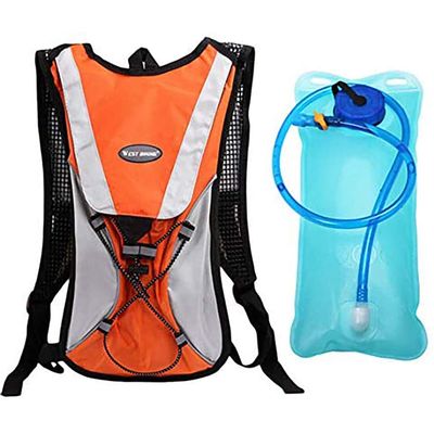 Hydration Packs with 2L Water Bladder, Hydration Packs Orange Backpack, Sports Outdoor Cycling Running, Proof for Men and Women, Cycling Sports Bags 1Pcs