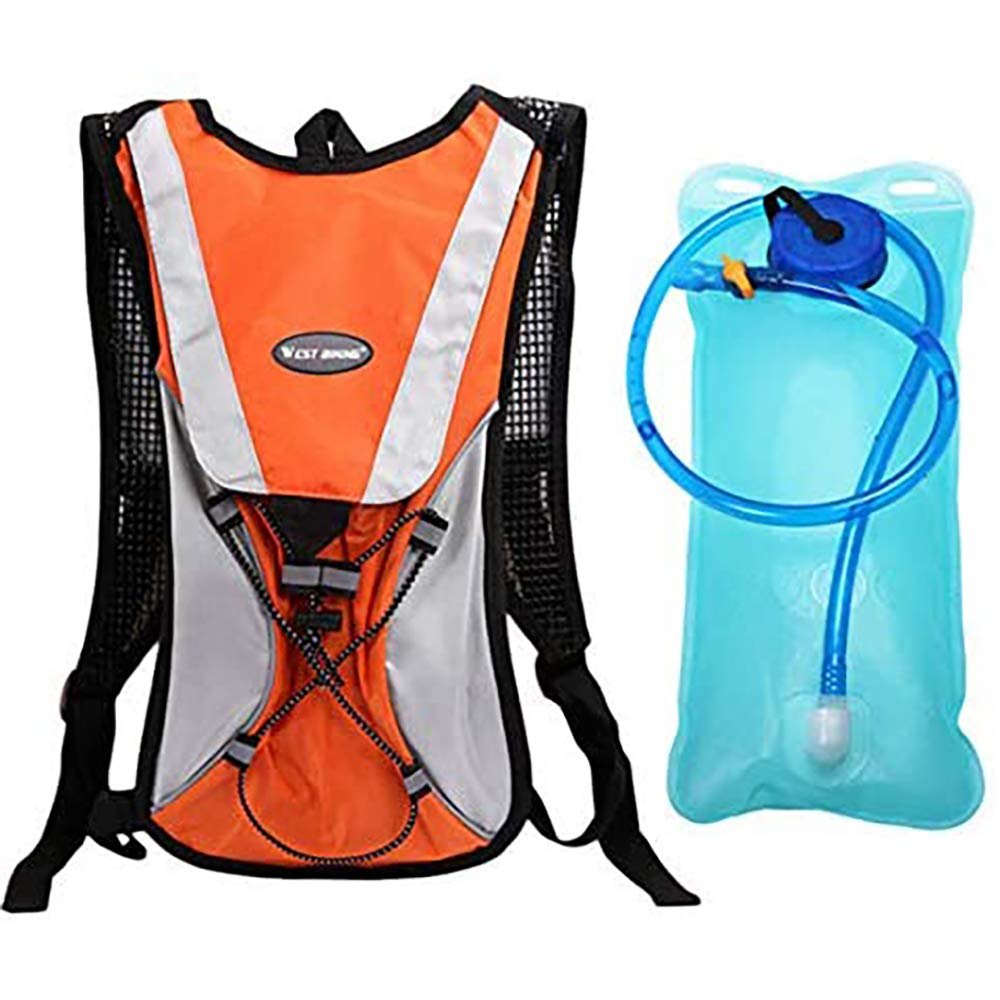Hydration Packs with 2L Water Bladder, Hydration Packs Orange Backpack, Sports Outdoor Cycling Running, Proof for Men and Women, Cycling Sports Bags 1Pcs