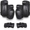 Adult/Child Knee Pads Elbow Pads Wrist Guards 3 in 1 Protective Gear Set for Skateboarding Inline Roller Biking Roller Skating Cycling Outdoor Sports Black XL view 1