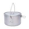 Boundless Voyage Titanium Hanging Pot for Outdoor Camping Backpacking Hiking Ultralight Portable Cooking Pot Camp Kitchen Cookware 1300ML/1950ML/2900ML (1950ml (65 fl oz)) view 1