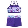 Yartina Flower Girls 2Pcs Ballet Dance Outfits Mermaid Tankini Swimsuit Shiny Crop Tops with Booty Shorts Swallowtail Blue 12 view 4