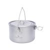 Boundless Voyage Titanium Hanging Pot for Outdoor Camping Backpacking Hiking Ultralight Portable Cooking Pot Camp Kitchen Cookware 1300ML/1950ML/2900ML (1300ml (44 fl oz)) view 1
