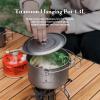 Boundless Voyage Titanium Hanging Pot for Outdoor Camping Backpacking Hiking Ultralight Portable Cooking Pot Camp Kitchen Cookware 1300ML/1950ML/2900ML (1300ml (44 fl oz)) view 2