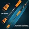 One Bass Fishing Pole 24 Ton Carbon Fiber Casting and Spinning Rods - Two Pieces, SuperPolymer Handle Fishing Rod for Bass Fishing -Orange-Spin-6'6" view 3