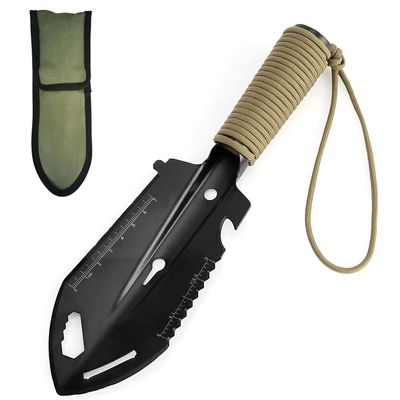 Backpacking Trowel Camping Shovel Hiking Trowel Gardening Tool Multitool 9 in 1 Multi-Purpose Tool with Carrying Bag and Paracord Good for Digging Metal Detecting Gardening and Outdoor Survival