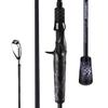 One Bass Fishing Pole 24 Ton Carbon Fiber Casting and Spinning Rods - Two Pieces, SuperPolymer Handle Fishing Rod for Bass Fishing -Black-Cast-6'0" view 1