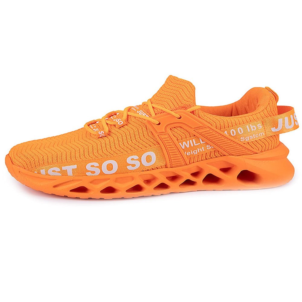Legou Orange Mens Running Shoes Lightweight Breathable Fashion Sneakers Casual Walking Athletic Tennis Gym Sports Shoes 36 /US5
