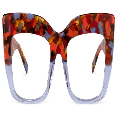Zeelool Stylish Thick Cat Eye Blue Light Blocking Glasses for Women Charmaine ZOA01901-18 Light-Purple