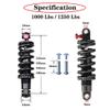 LvTu XC Soft Tail Mountain Electric Bike Rear Shock Absorber 125mm/ 150mm/ 165mm/ 190mm Adjustable Damping 1000Lbs (Color : 165mm, Size : 1250 Lbs) view 2