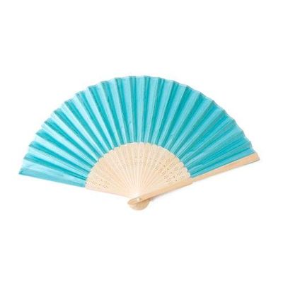 DUO ER 20/40pcs Personalized Screen-Printing Silk Hand Fan Wedding Fold Fan Vintage Fans Customized Wedding Favor (Color : Aqua Blue no Bag, Size : 40pcs)