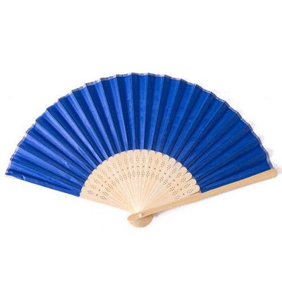 DUO ER 20/40pcs Personalized Screen-Printing Silk Hand Fan Wedding Fold Fan Vintage Fans Customized Wedding Favor (Color : Royal Blue no Bag, Size : 40pcs)