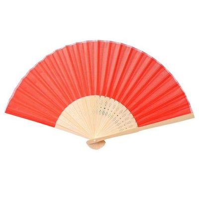 DUO ER 20/40pcs Personalized Screen-Printing Silk Hand Fan Wedding Fold Fan Vintage Fans Customized Wedding Favor (Color : Red no Bag, Size : 40pcs)
