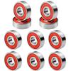 10PCS Skateboard Bearings Mini Steel Bearings, Skateboard Bearings Double Shielded Ball Bearings 608RS- ABEC-7 Replacement Parts Red view 1