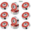 10PCS Skateboard Bearings Mini Steel Bearings, Skateboard Bearings Double Shielded Ball Bearings 608RS- ABEC-7 Replacement Parts Red view 2