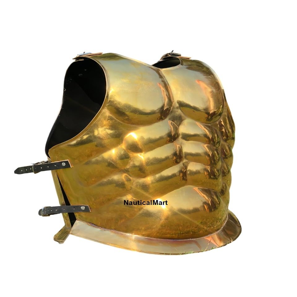 Nautical-Mart Brass Antique Medieval Roman Greek Muscle Armor Cuirass w/Apron Belt