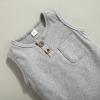 Ledy Champswiin Toddler Boy Summer Clothes Solid Outfit Button Cotton Tops Pocket Drawstring Shorts 2pcs (Pocket Grey, 2-3T) view 4