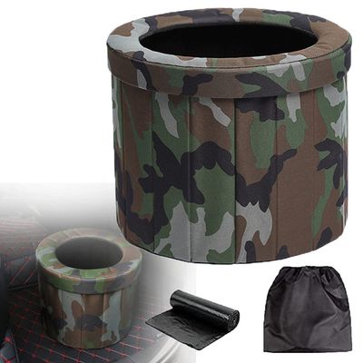 WZFANJIJ Portable Toilet Camping Toilet Outdoor Commode Car Toilet Folding Stool,Travel Potty,Toilet for Camping, Hiking, Boating,Trips,Camouflagegreen