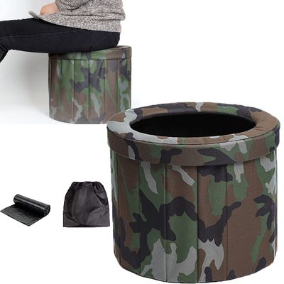 WZFANJIJ Folding Portable Toilet for Car, Portable Toilet for Camping,Travel Toilet for Camp,Hiking,Long Trips,Traffic Jam, Elderly,ABS Plastic,Washable,Sturdy,Camouflagegreen