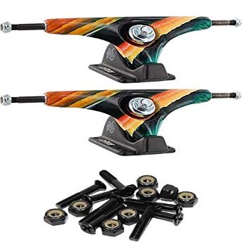 Gullwing Trucks Charger Spectrum Skateboard Reverse Kingpin Trucks - 6.25" Hanger 9.0" Axle with 1" Raven Black Hardware - Bundle of 2 items