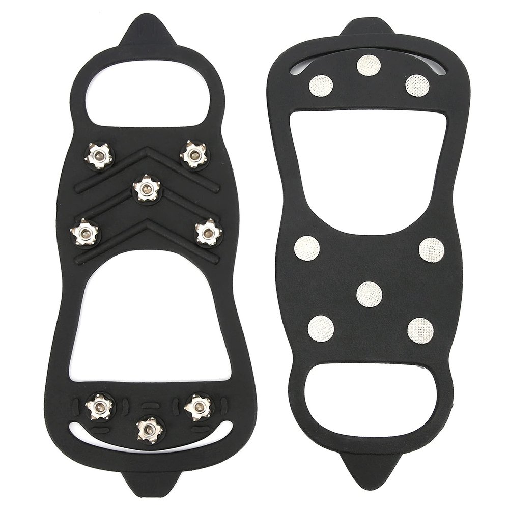 1 Pair Shoe Spikes Cover AntiSlips 8Tooth Walk Traction Cleats for Hiking Snow Walking Nail Crampons(M) Hiking Shoes