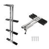 JLXJ 3 Steps Telescopic Ladder for Boat/Swimming Pool, Stainless Steel Dual Vertical Telescoping Tube Ladders for Marine Pontoon, Load: 200kg view 1