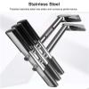 JLXJ 3 Steps Telescopic Ladder for Boat/Swimming Pool, Stainless Steel Dual Vertical Telescoping Tube Ladders for Marine Pontoon, Load: 200kg view 3