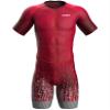 Sparx Mens Triathlon Suit - Aero Triathlon Suit Men - Short Sleeve Tri Suit Racesuit (2XL, Burgundy) view 2