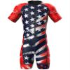 Sparx Mens Triathlon Suit - Aero Triathlon Suit Men - Short Sleeve Tri Suit Racesuit (2XL, US Flag) view 2