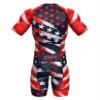 Sparx Mens Triathlon Suit - Aero Triathlon Suit Men - Short Sleeve Tri Suit Racesuit (2XL, US Flag) view 4