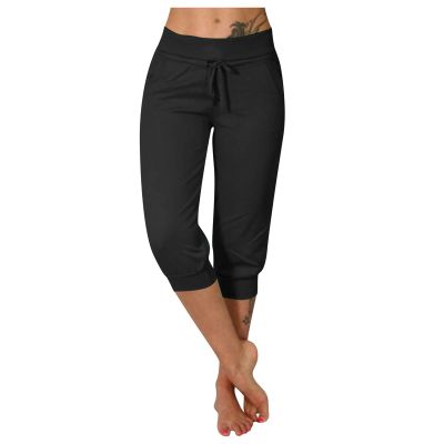 Maryia Women's Drawstring Athletic Crop Pants Gym Sports Chill Fleece Jogger Sweatpant Workout Quick Dry Shorts