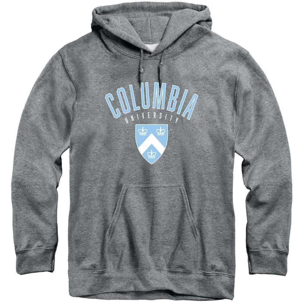 Barnesmith Columbia University Lions Hooded Sweatshirt, Heritage, Charcoal Grey, Medium