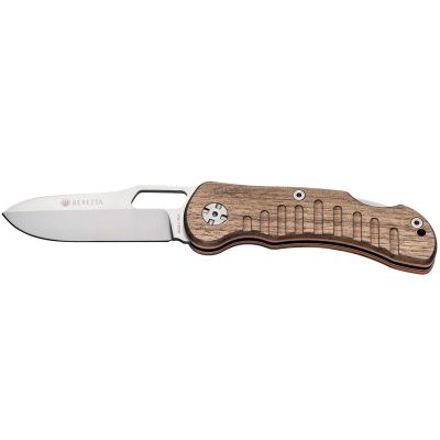 Beretta Bushbuck Folding Knife | 85mm Stainless Steel Blade with Walnut & G10 Handle | Compact Versatile Outdoor Hunting Knife