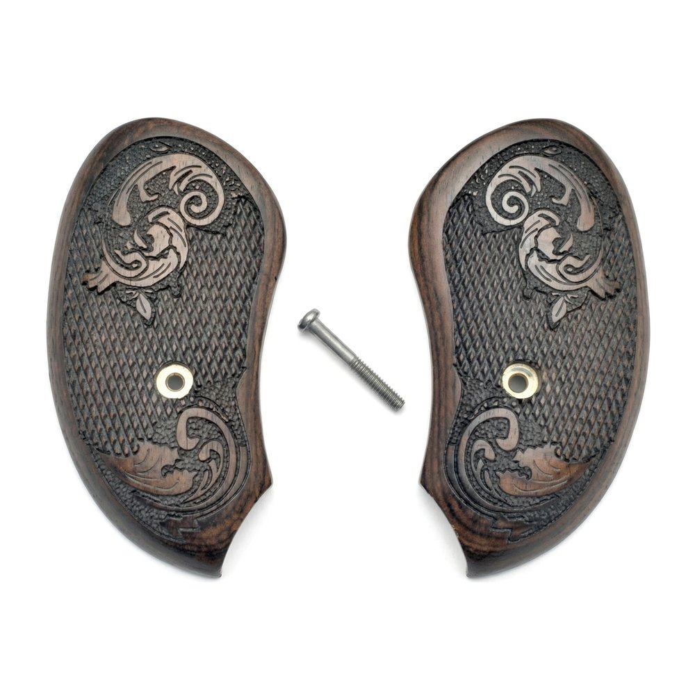 Compatible Replacement for Bond Arms Derringer Premium XL Grips Solid Wood w/Gentleman Scroll