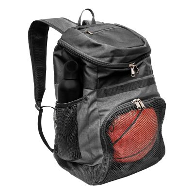 Xelfly Basketball Backpack with Ball Compartment  Sports Equipment Bag for Soccer Ball, Volleyball, Gym, Outdoor, Travel, Team  2 Bottle Pockets, Includes Laundry or Shoe Bag  25L (Gray)