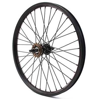 KHEbikes KHE BMX Rear Wheel 20 Inch 10 mm Axle 7500 Aluminium Rim 36 Hole Black 16 Teeth Sprocket, 20 Zoll (L8040-020-02)