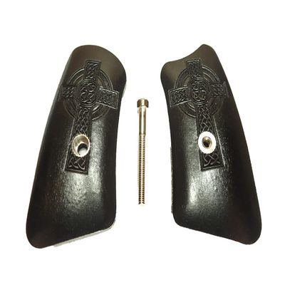 Ebony Celtic Cross Ruger SP101 Grip Inserts X