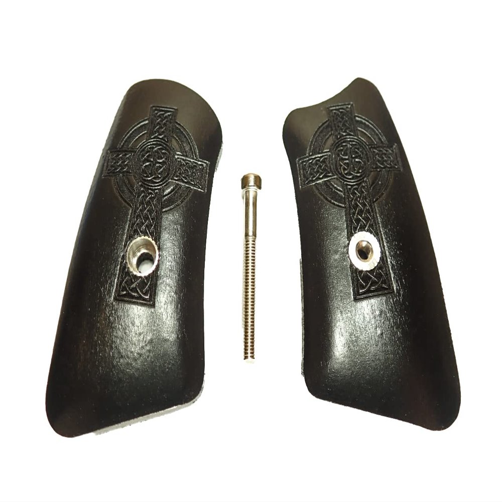 Ebony Celtic Cross Ruger SP101 Grip Inserts X
