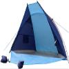 JUNELILY Blue Medium Beach Tent Sun Shelter for 2-3 Person Summer Vacation | Easy Setup Outdoors Canopy Cabana with Carry Bag Travel Family Weekend Holiday view 2