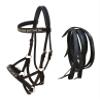 CHALLENGER Horse Western English Leather Bitless Sidepull Bridle w/Split Reins 77RS10BK view 1