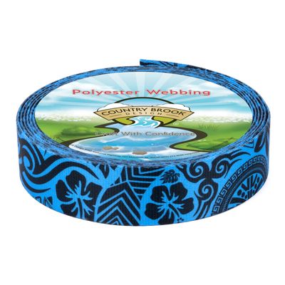Country Brook Design - Blue Polynesian Polyester Webbing (1 1/2 Inch, 10 Yards)