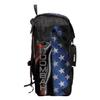 Boombah Catchers Superpack Bat Bag - 23-1/2" x 13-1/2" x 9-1/2" - USA Black Ops Black/Royal Blue/Red - Holds 4 Bats - Backpack Version (no Wheels) view 2