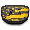 Battle Sports Novelty Football Back Plate  Hard Shell Lower Back Protector with Contoured Foam for High-Impact Protection - Adult, American Flag Gold/Black view 2